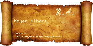 Meyer Albert névjegykártya